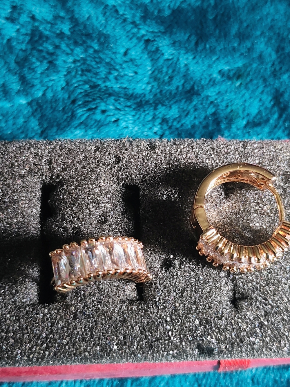 Gold-Tone Crystal Huggie Hoop Earrings - Clear/Gold